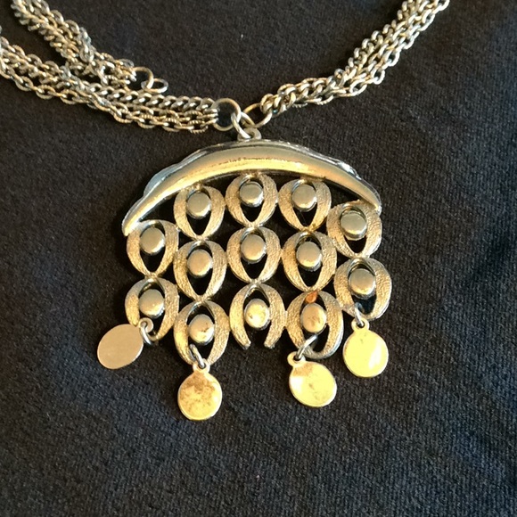 Vintage Silver Triple Chain Necklace - Picture 1 of 5